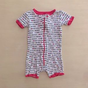 Baby Girl Short Sleeve Zipper Shorty